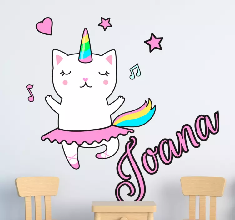 Ballet Dancing Cat sticker - TenStickers