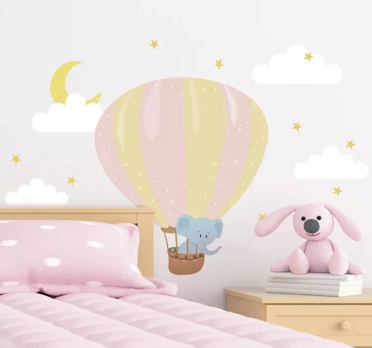 Balloon elephant illustration sticker - TenStickers