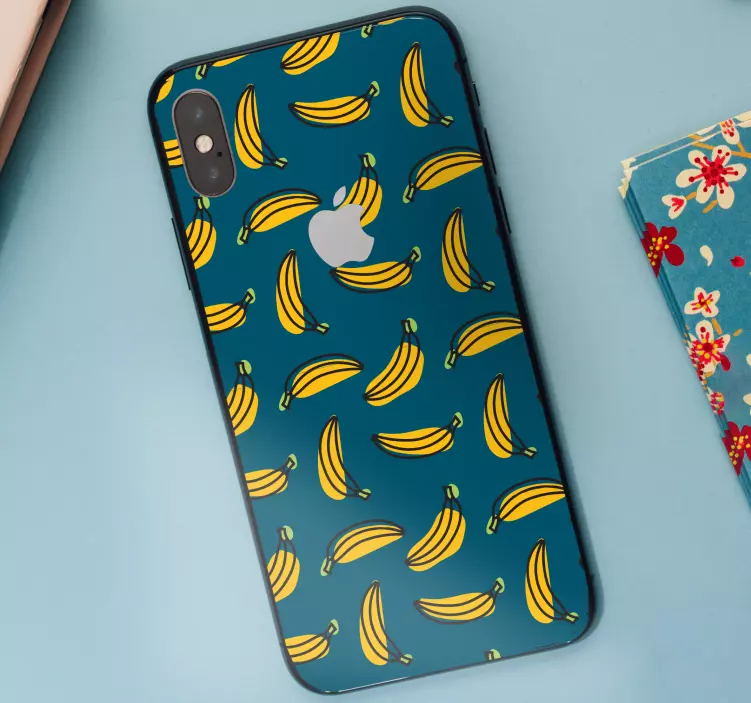 Banana Pattern iPhone sticker - TenStickers