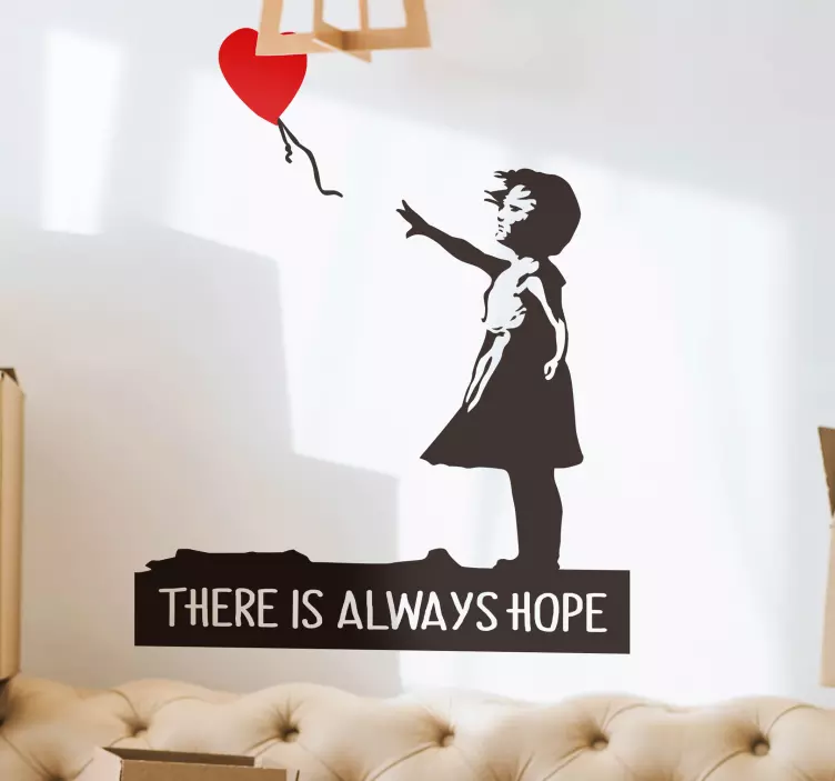 There is always hope quote Banksy wall art sticker - TenStickers