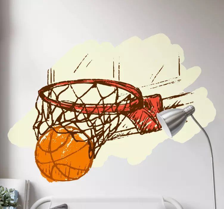 Basketball in hoop scotch basketball sticker - TenStickers