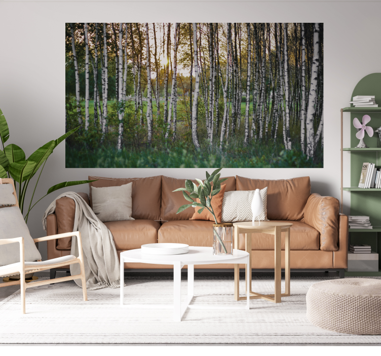 Birch forest Wall Mural sticker - TenStickers