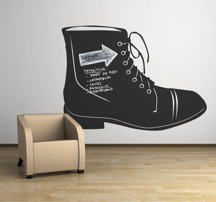 Black classic boot chalkboard sticker - TenStickers