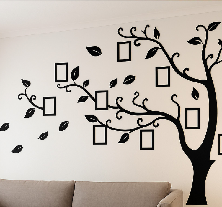 Black Family tree wall decal for living room - TenStickers