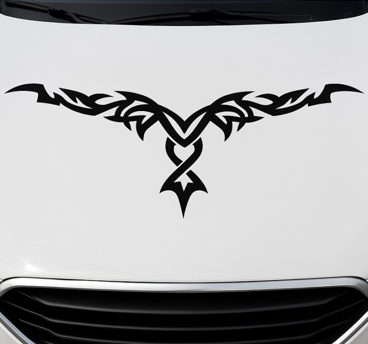 Car sticker monochrome tribal hood - TenStickers