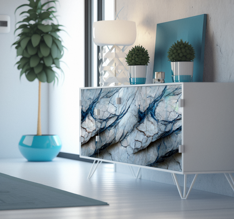 Blue marble furniture decal - TenStickers