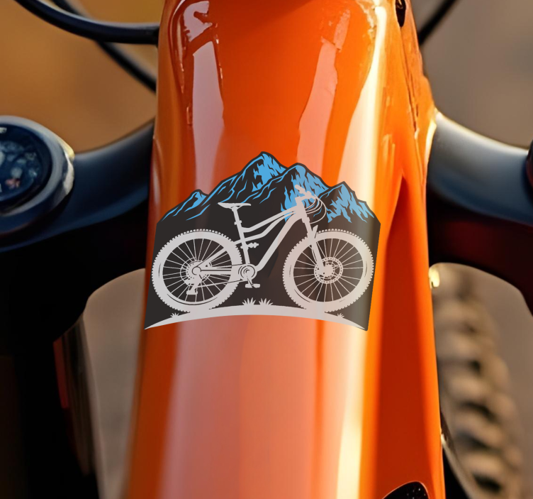 Blue mountain bike sticker - TenStickers