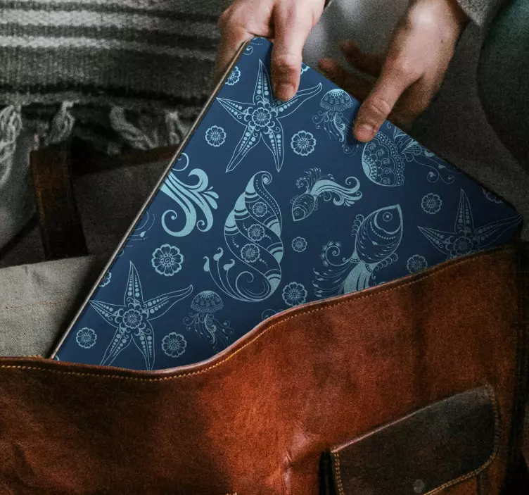 Blue Sea Life laptop skins - TenStickers