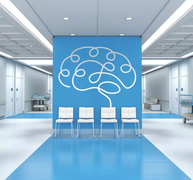 Brain health lines art wall sticker - TenStickers