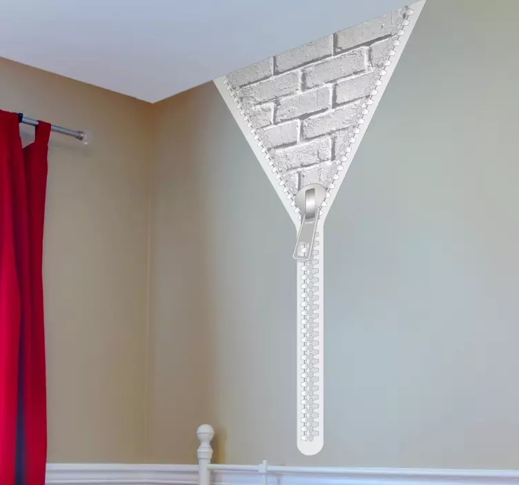 Brick Wall Zipper Decorative Sticker - TenStickers