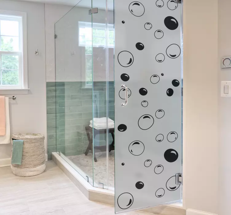 Bubbles shower screen sticker - TenStickers