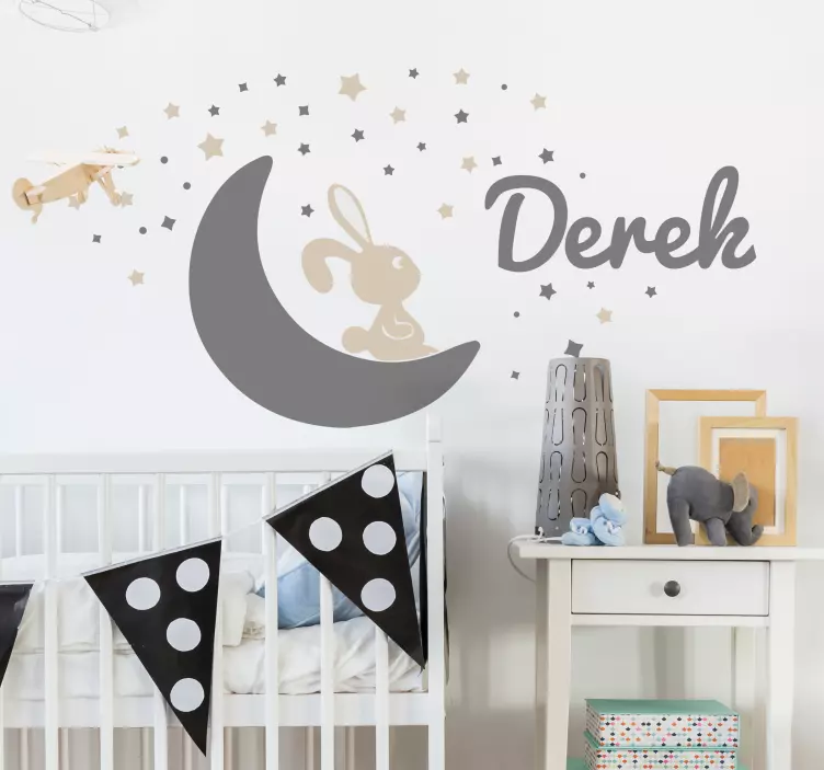Bunny Moon Custom wall sticker for kid - TenStickers