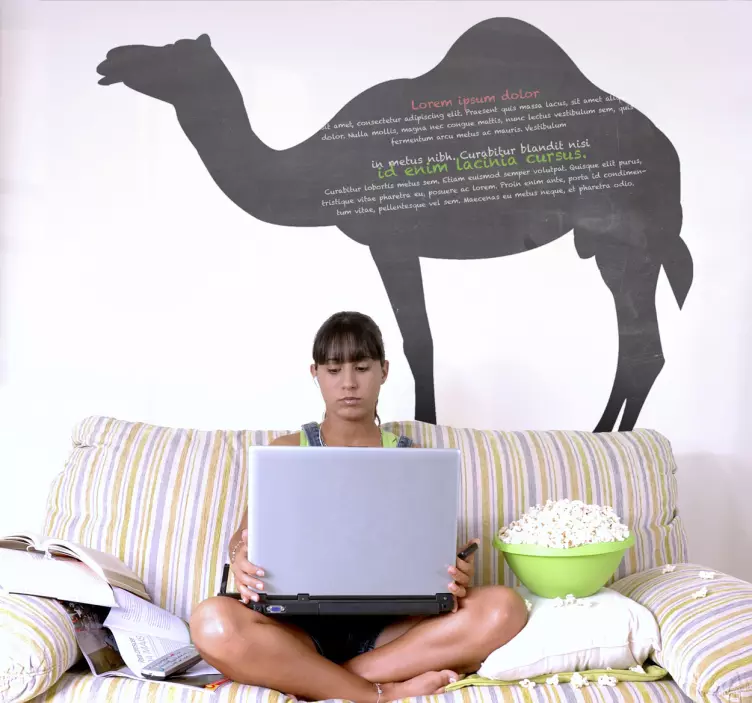 Camel Silhouette Blackboard Sticker - TenStickers