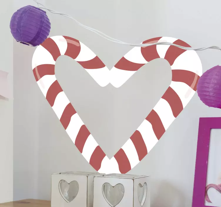 Candy Cane Heart holiday sticker - TenStickers