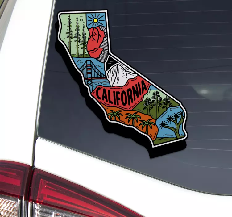 Car sticker california state outline - TenStickers