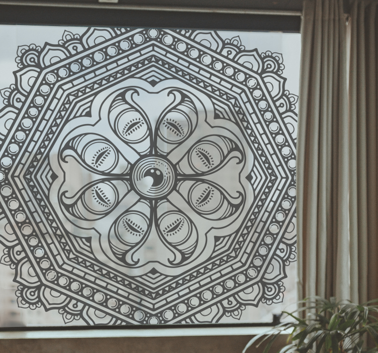 cat eye mandala style window film - TenStickers