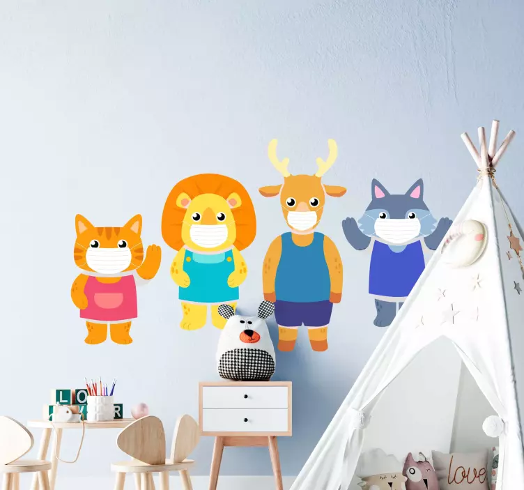 Charming Animal Sculptures farm animal wall sticker - TenStickers