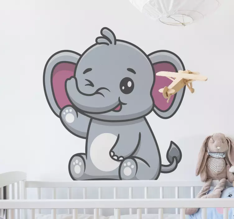 Charming Elephant Sculpture wall sticker for kid - TenStickers