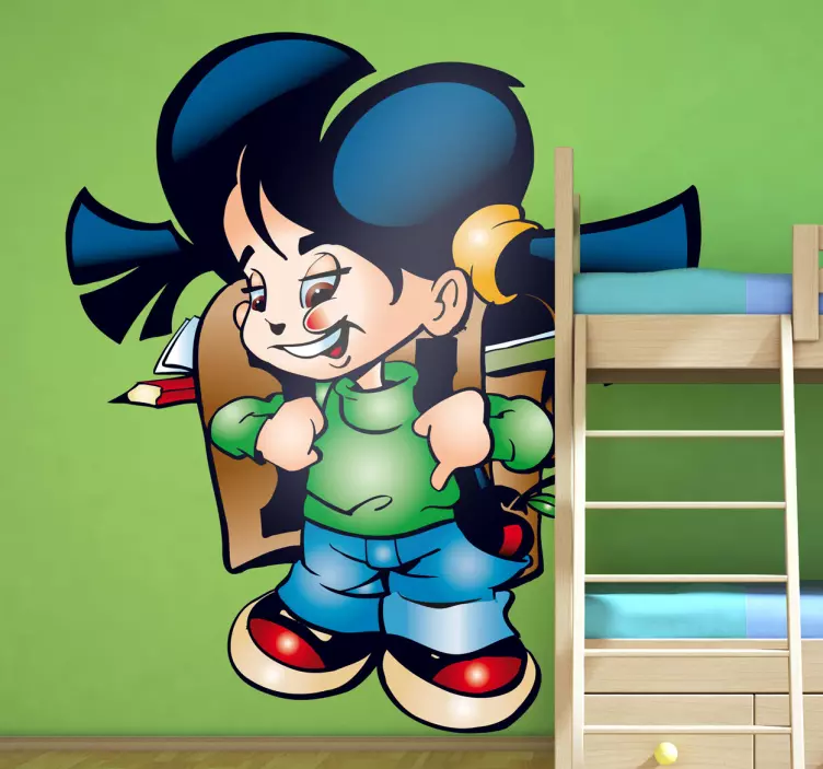 Cheerful School Kid wall sticker for kid - TenStickers