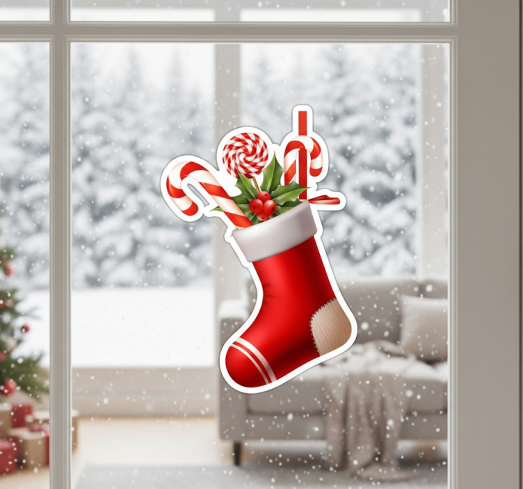 Christmas sticker stocking candy gifts - TenStickers