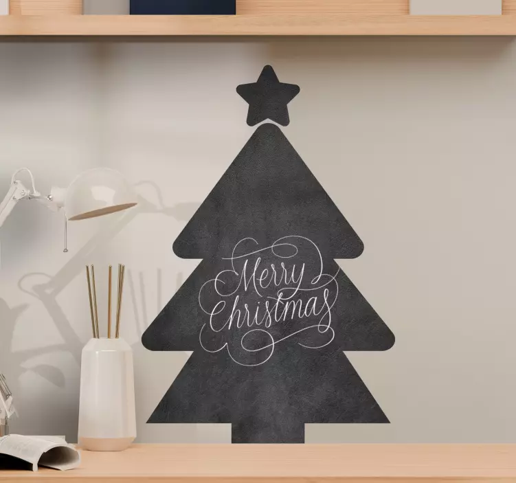 Christmas sticker christmas chalkboard tree design - TenStickers