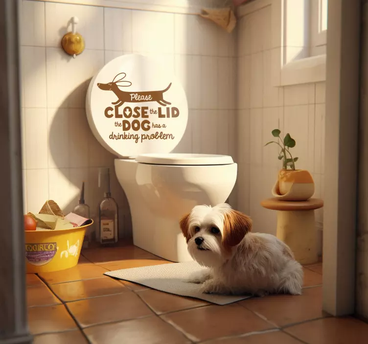 Close the lid dog pet sticker - TenStickers