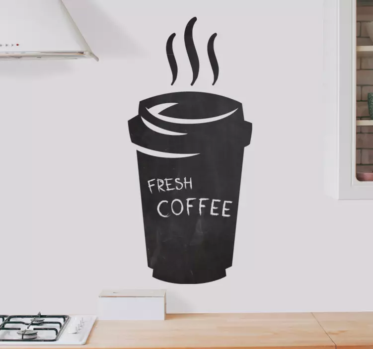 Coffee Cup Illustration chalkboard sticker - TenStickers