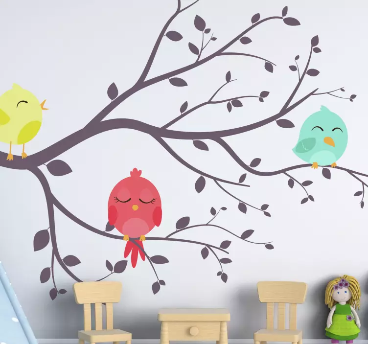 Colorful Cartoon Birds bird wall sticker - TenStickers