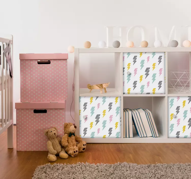 Colorful Lightning Shapes wall sticker for kid - TenStickers
