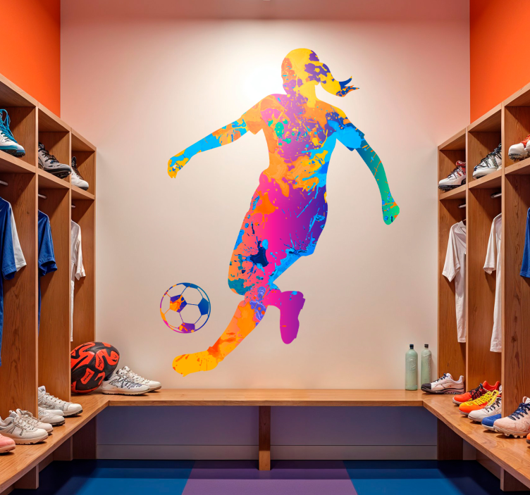 Colorful player football wall sticker - TenStickers