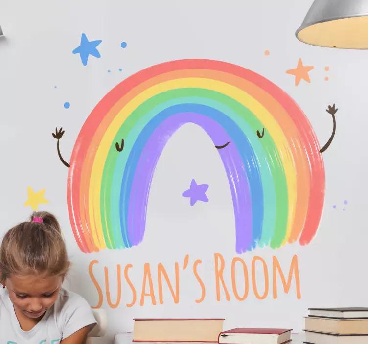 Colorful rainbow artwork wall sticker for kid - TenStickers