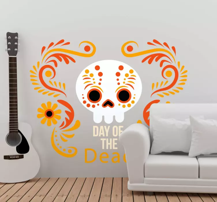 Colorful Skull Design holiday sticker - TenStickers