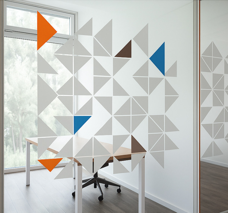 Colorful triangles glassware sticker - TenStickers