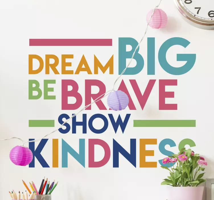 Colorfull dream big quote motivational sticker - TenStickers