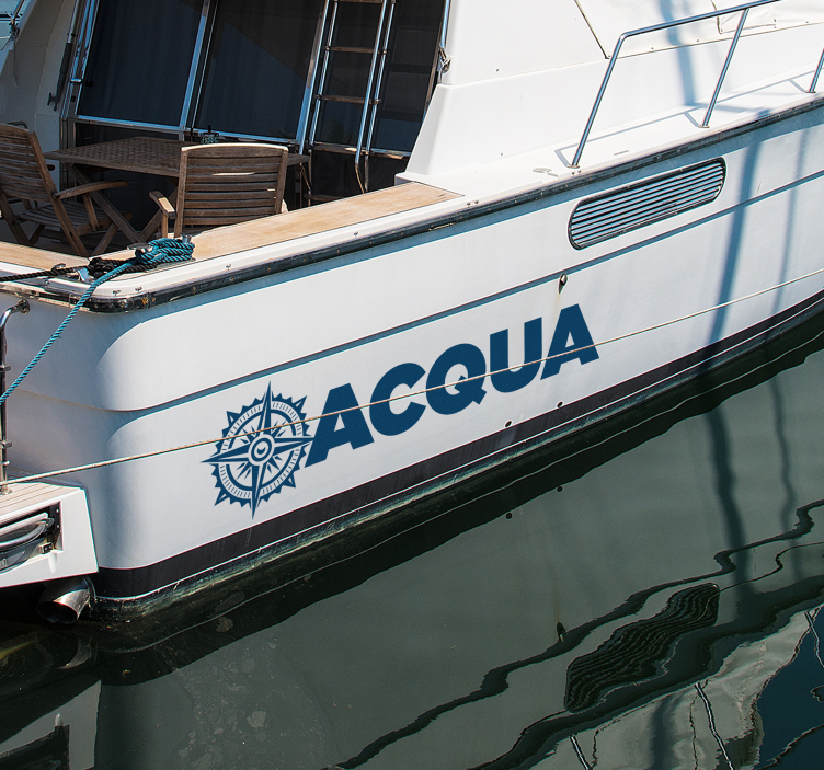 Compass rose custom name sticker - TenStickers