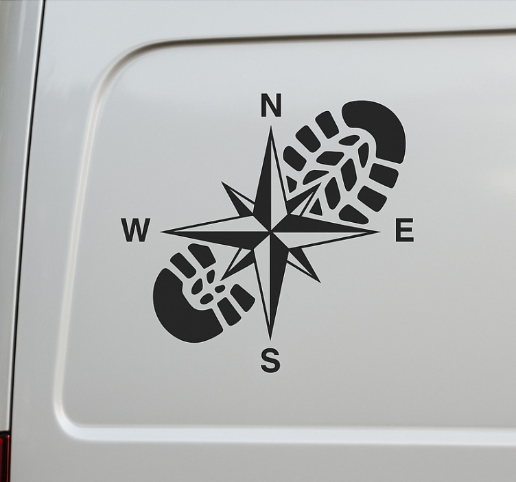 Compass Rose Shoe camper decal - TenStickers