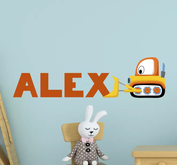 Construction vehicle themed wall sticker for kid - TenStickers