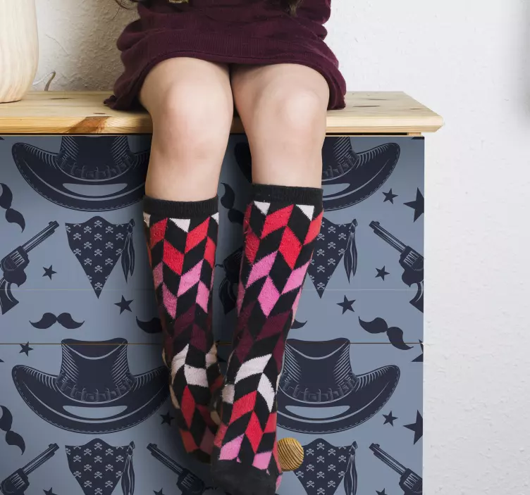 Cowboy Themed Print wall sticker - TenStickers