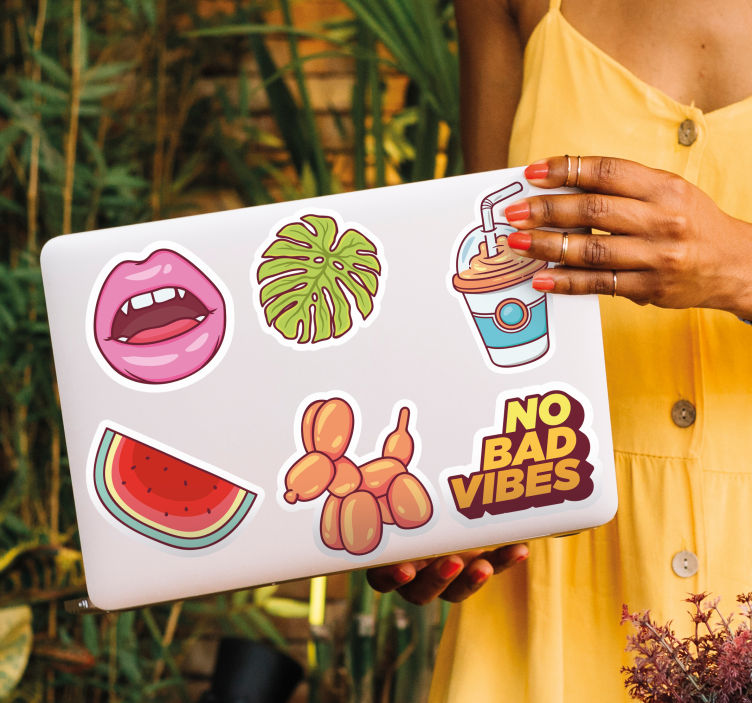 Creative original set laptop sticker - TenStickers