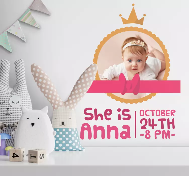 Custom Baby Announcement wall sticker for kid - TenStickers