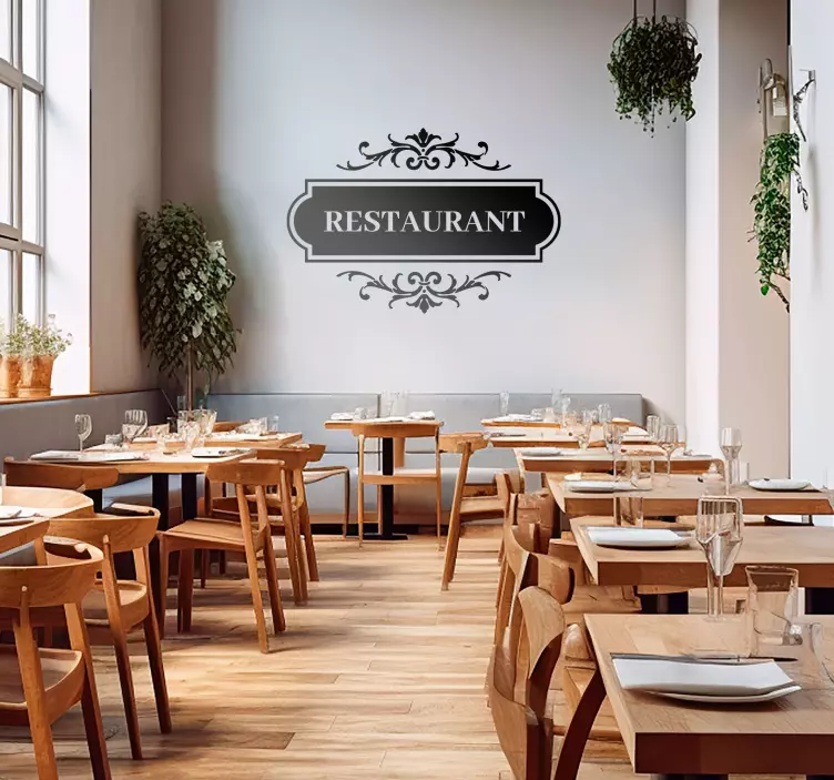 Custom restaurant sign wall sticker - TenStickers