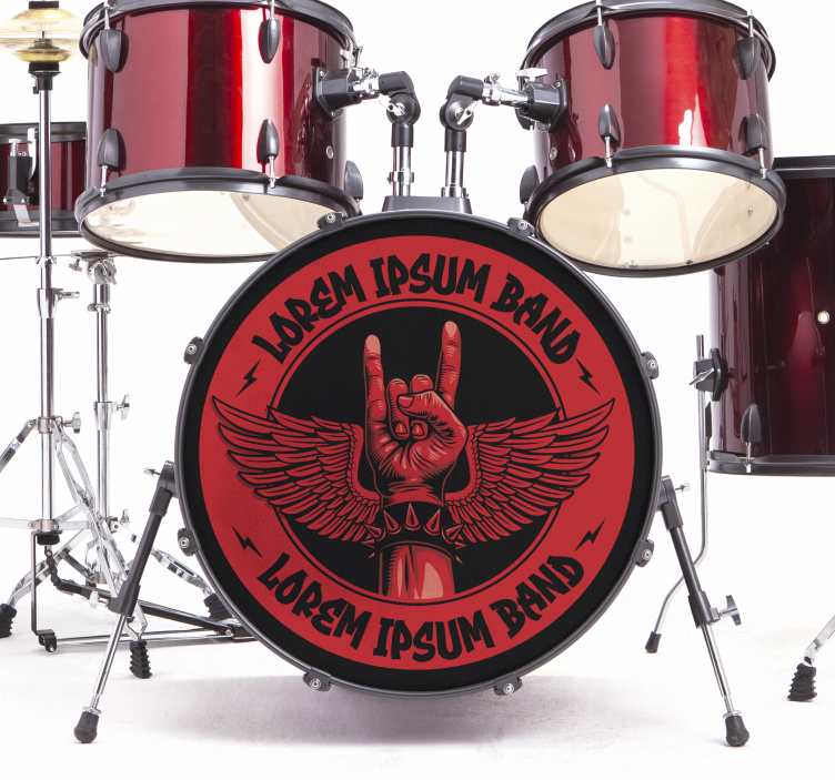 customizable bass drumhead rock music sticker - TenStickers