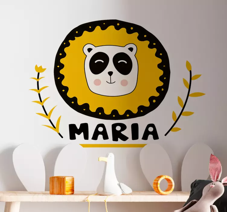 Customizable panda art wall sticker for kid - TenStickers