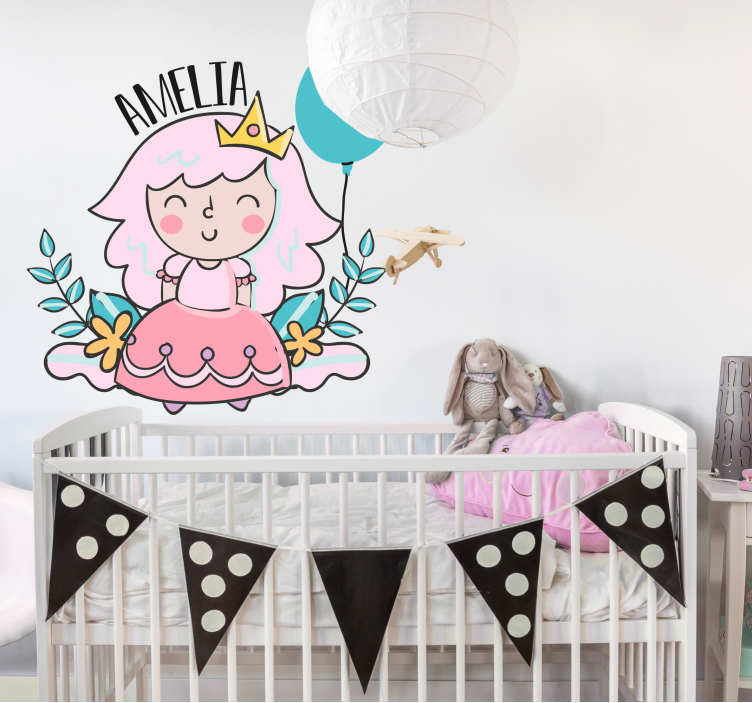 Customizable Princess wall sticker for kid - TenStickers