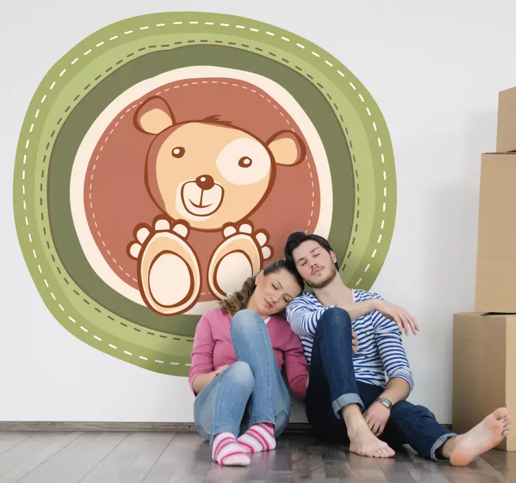 Cute Bear Illustration wall sticker for kid - TenStickers