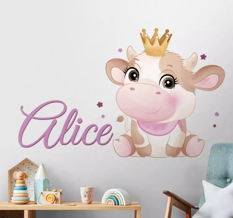Cute Cow Character wall sticker for kid - TenStickers