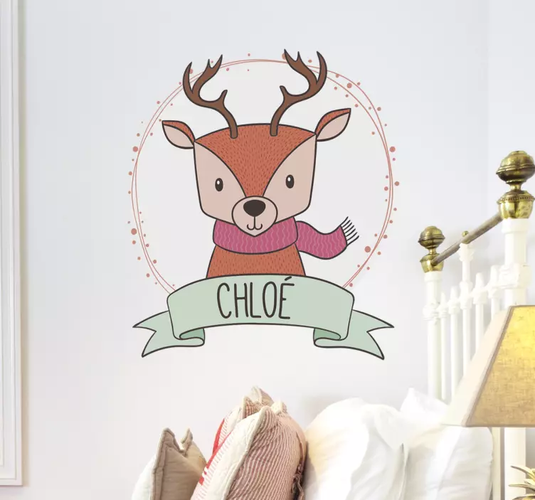 Cute Deer Character sticker - TenStickers