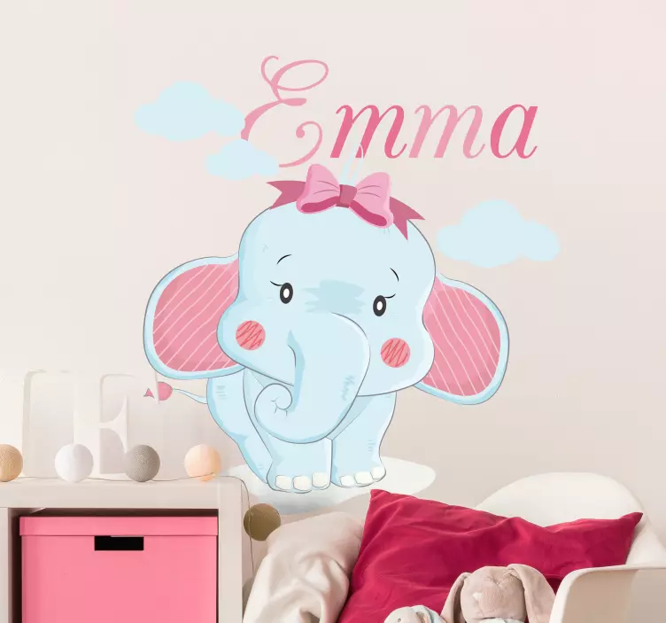 Cute Elephant Character wall sticker for kid - TenStickers