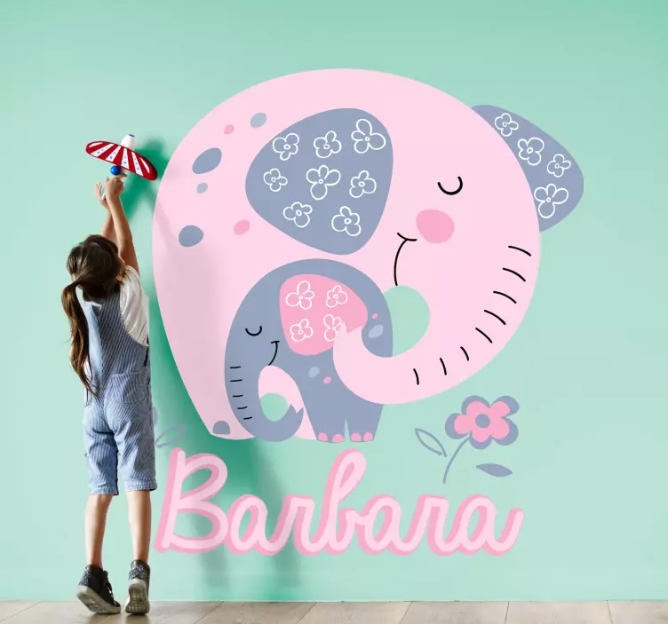Cute Elephant Family wall sticker for kid - TenStickers