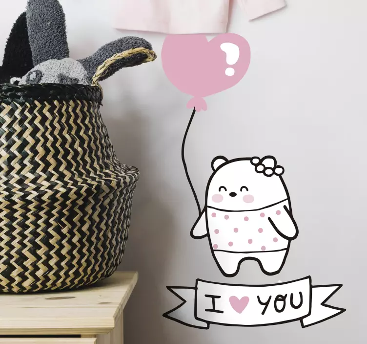 Cute Heart Balloon wall sticker for kid - TenStickers